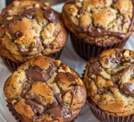 Muffin de Banana com Chocolate (Sem Glúten, Sem Açúcar e Sem Lactose)