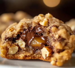 Biscoito de Nozes Caramelizadas e Gotas de Chocolate