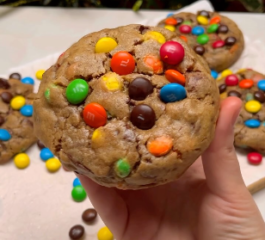 Cookies de Nutella e M&M