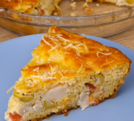 Torta de Palmito com Massa de Iogurte
