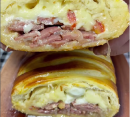 Pão Trança de Calabresa Acebolada