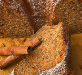 Bolo de Canela com Cenoura Glúten Free