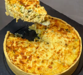 Quiche de Frango com Alho-Poró